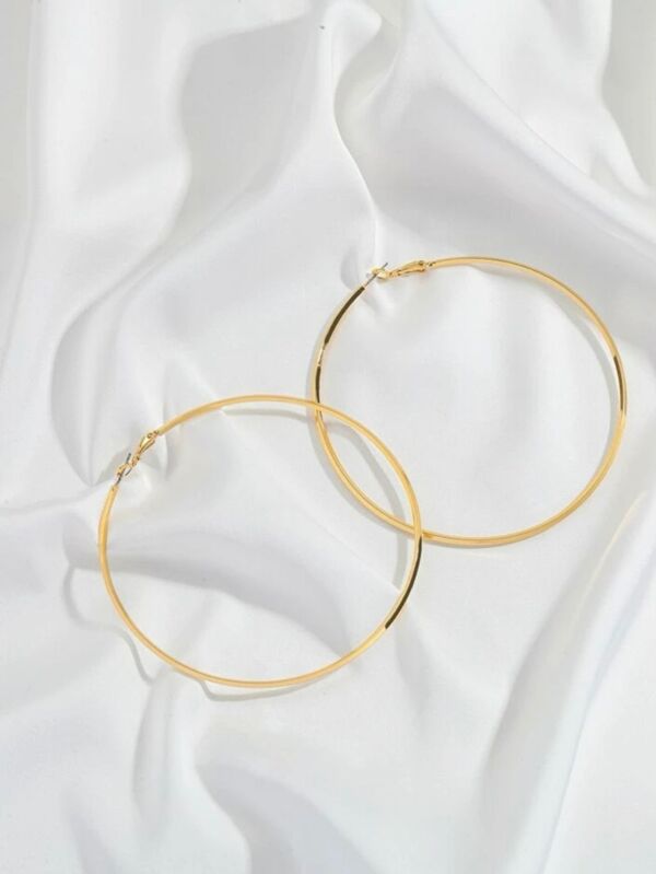 Brinco de argola 5.6CM - Cor PRATA ou DOURADO 1 PAR